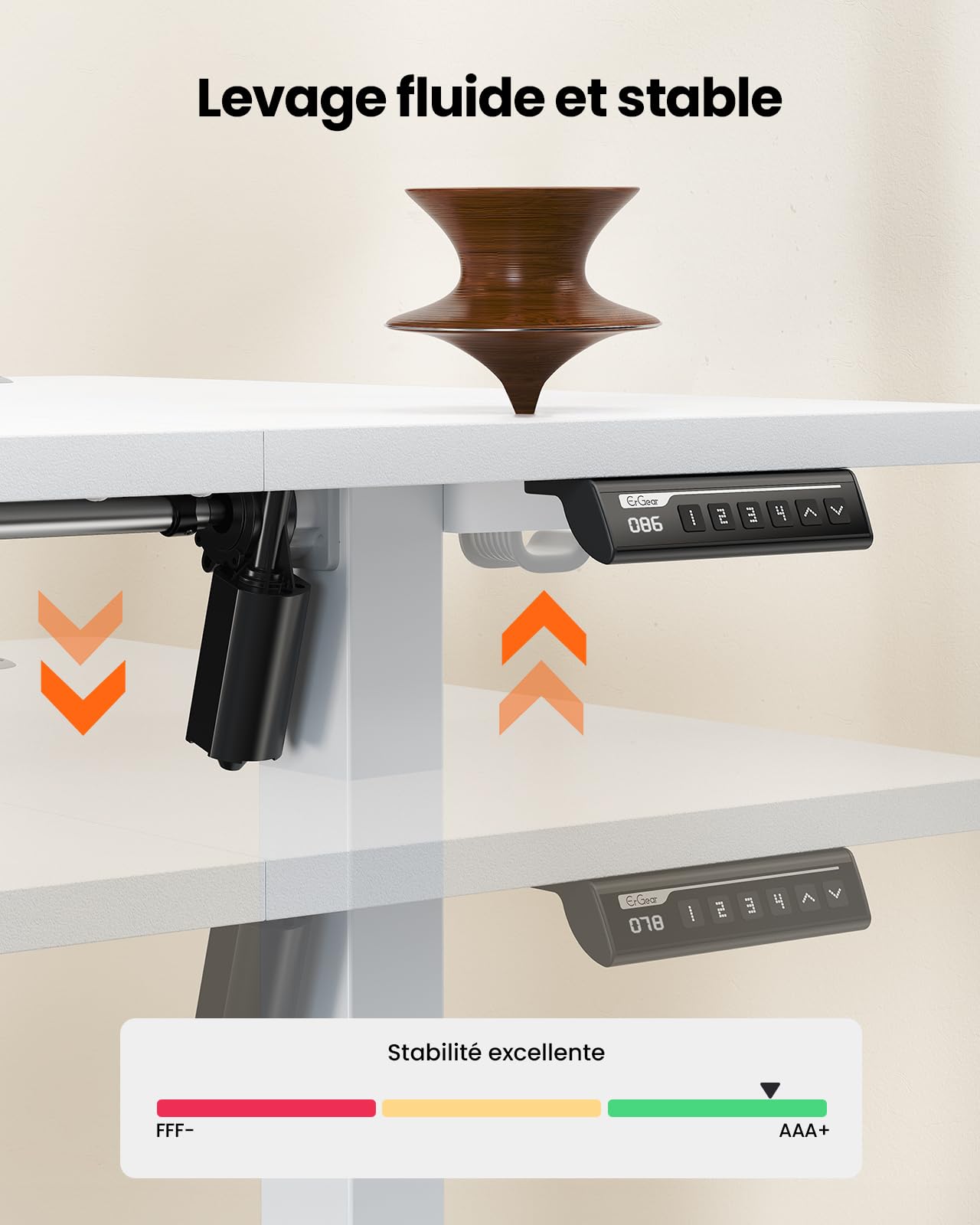 ErGear Electric Standing Desks bureau debout blanc 160x80 réglable