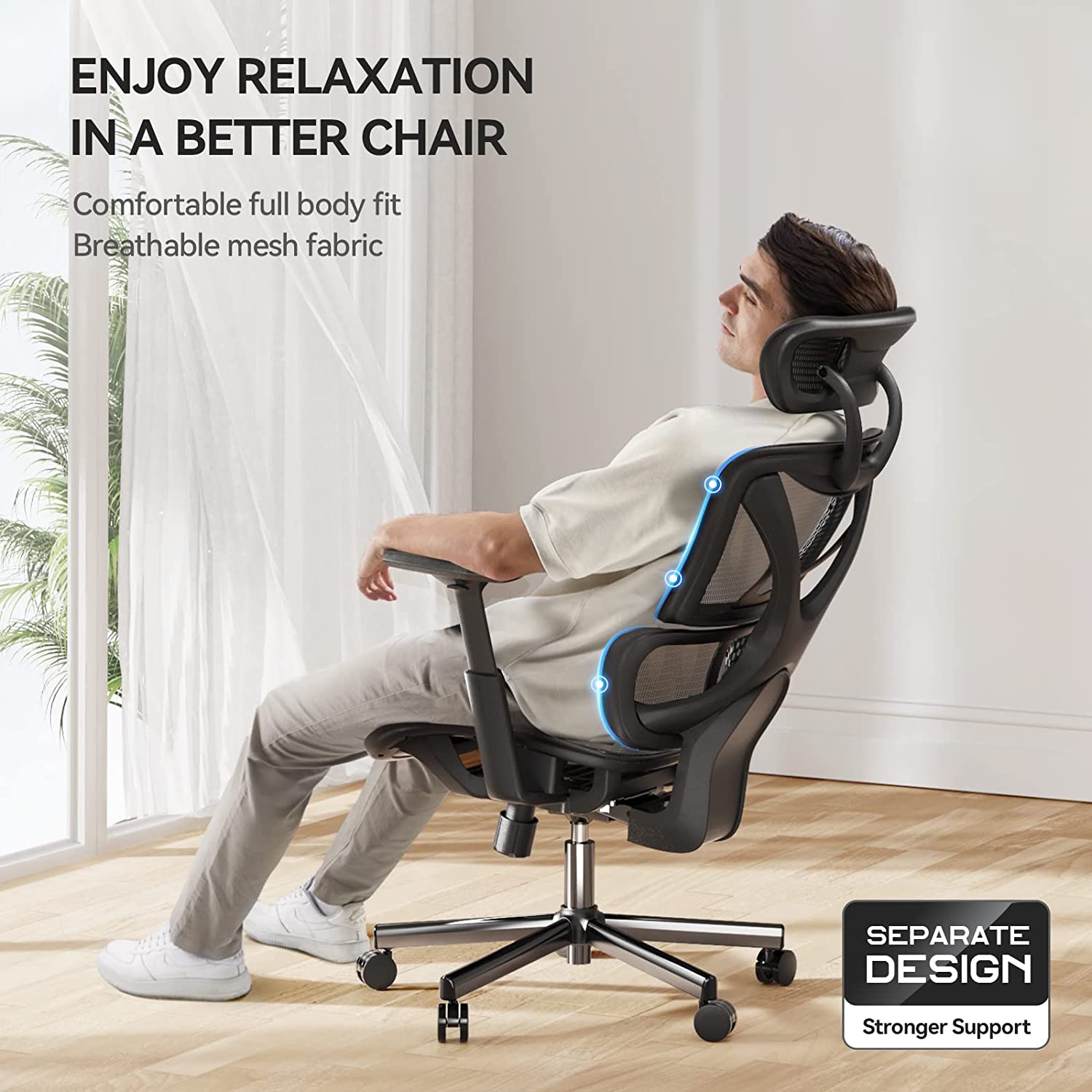 Noblewell Ergonomic Office Chair siège ergonomique mesh noir 130°