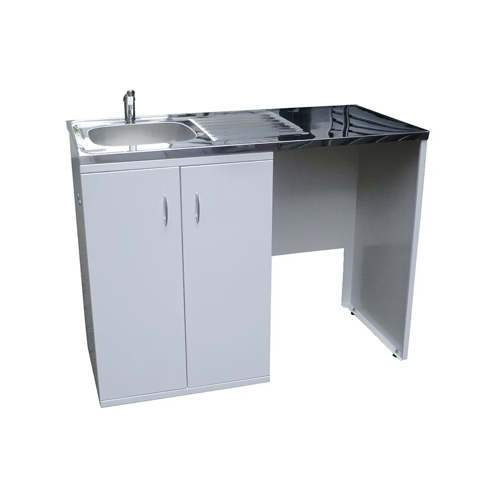 MOBIKA Réfectoire Kitchenette métal 120 x 60 cm chauffe-eau inox