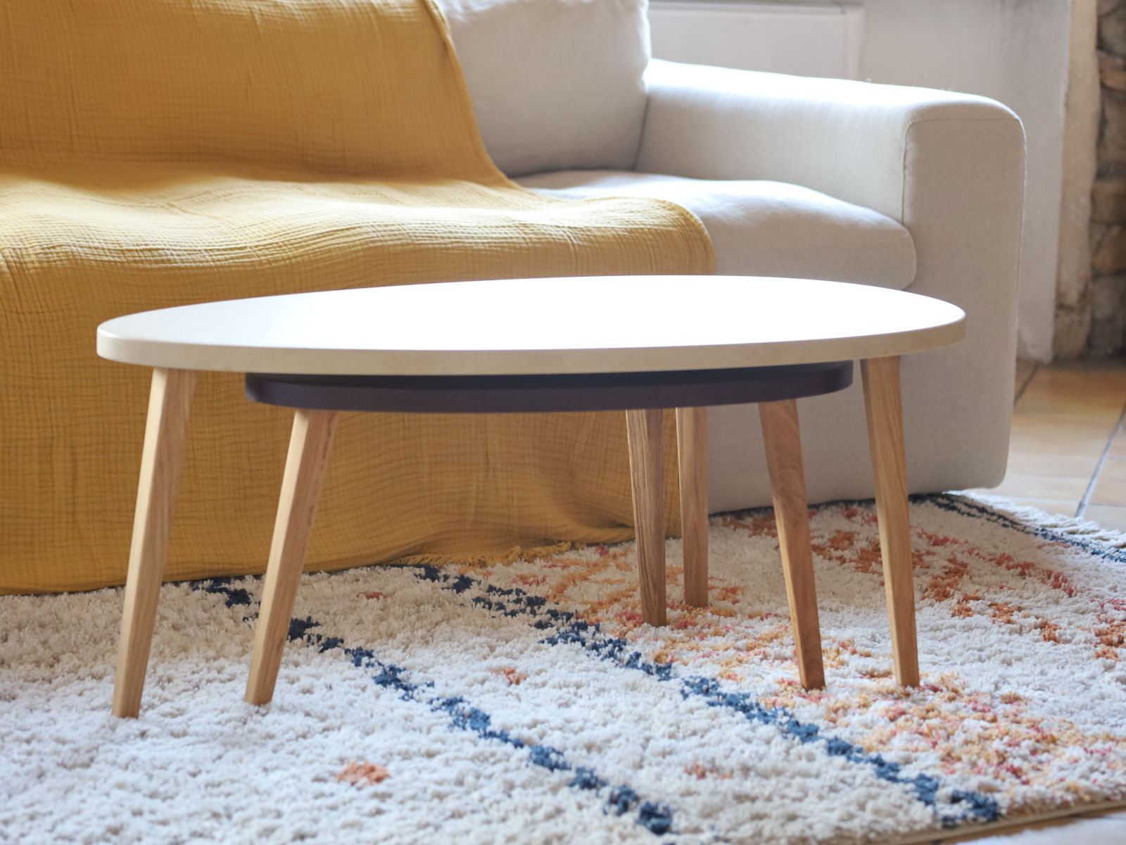 Tizu Bellecombe tables gigognes Beige Revel Rouge Lamy