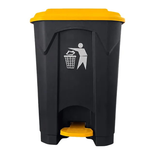 MOBIKA Covid-19 Poubelle 50 L couvercle jaune