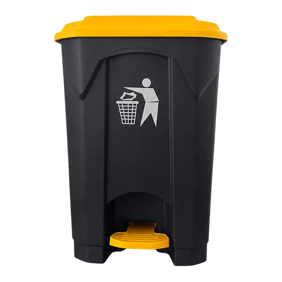 MOBIKA Covid-19 Poubelle 50 L couvercle jaune