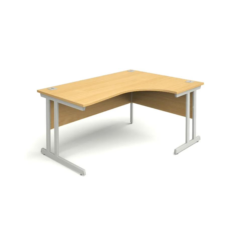 MOBIKA Bureau compact en L pieds métal angle droit