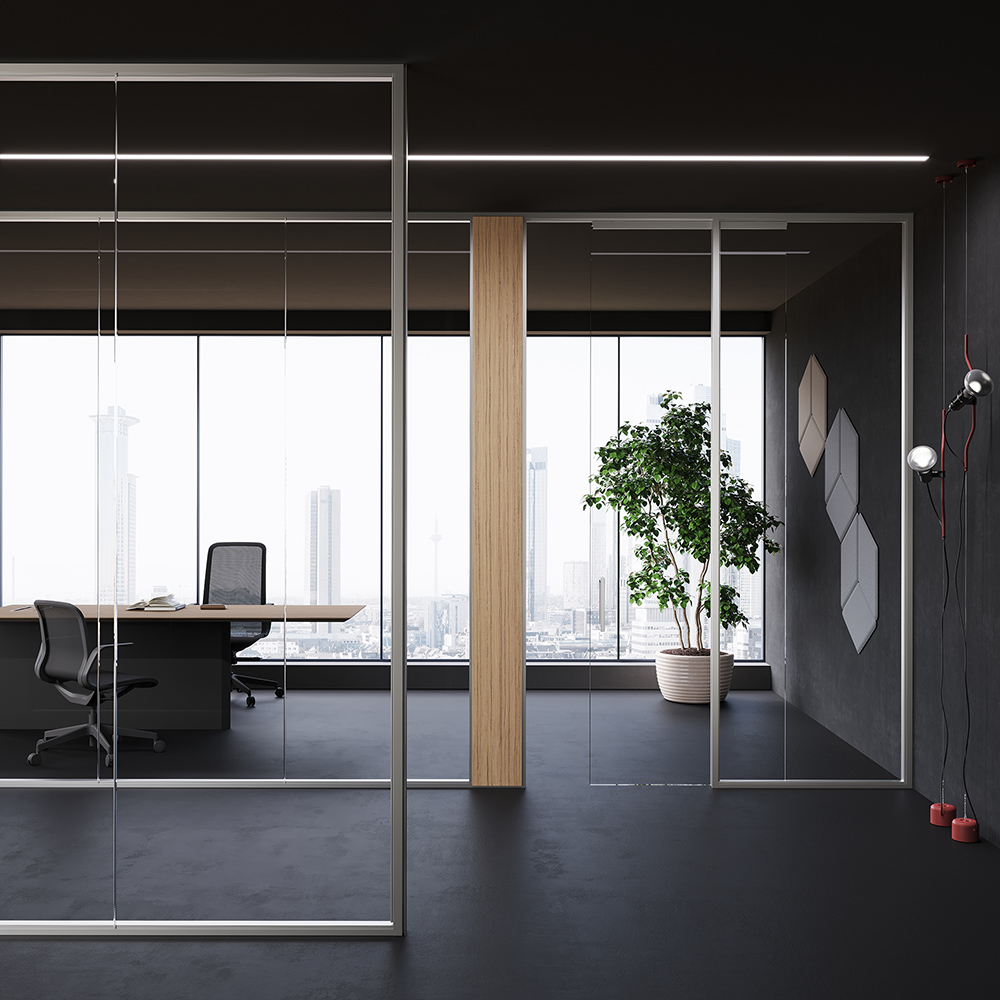 CUF MILANO Jaleed Glass Wall cloison bureau vitrée