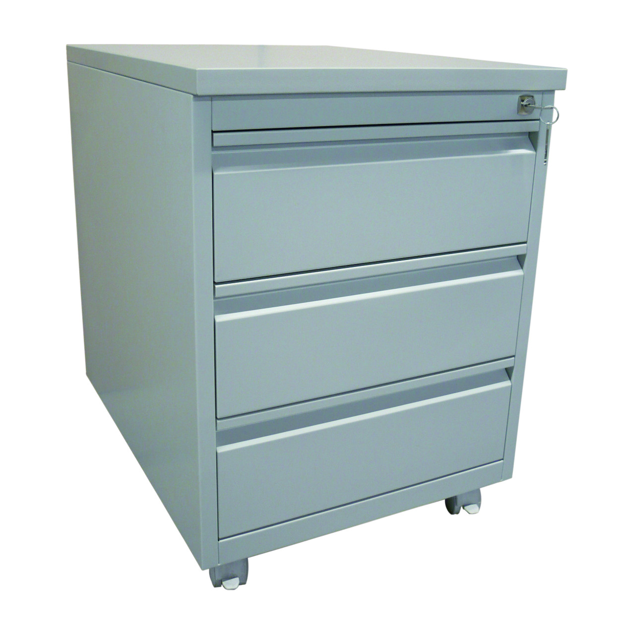 MOBIKA Bureau Caisson mobile métal 3 tiroirs top mélaminé