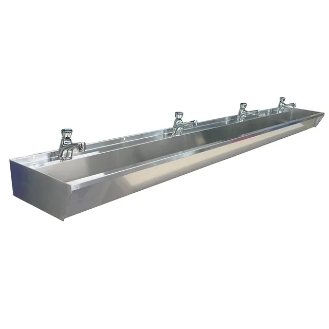 MOBIKA Hygiène lavabo collectif inox 4 eaux 1680 mm