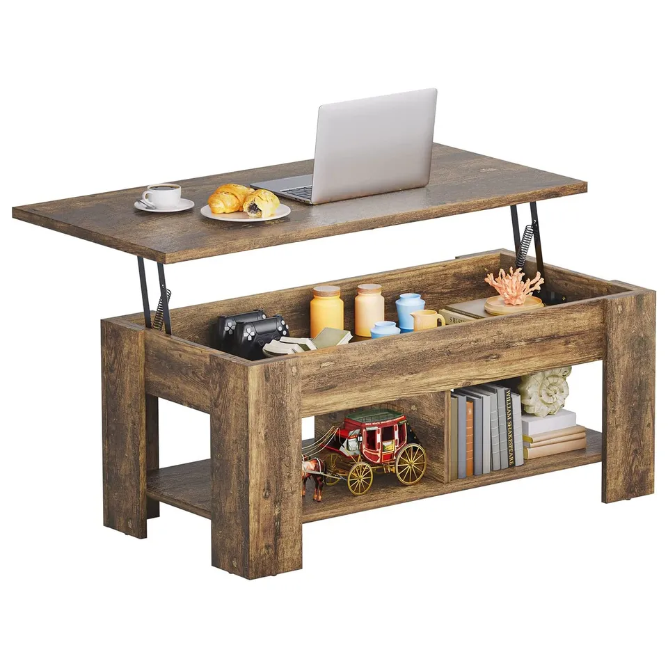 Noblewell COFFEE TABLE table basse marron plateau relevable