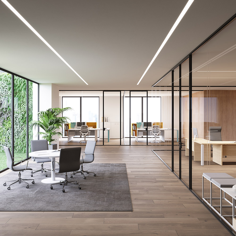 CUF MILANO Jaleed Glass Wall cloison bureau vitrée