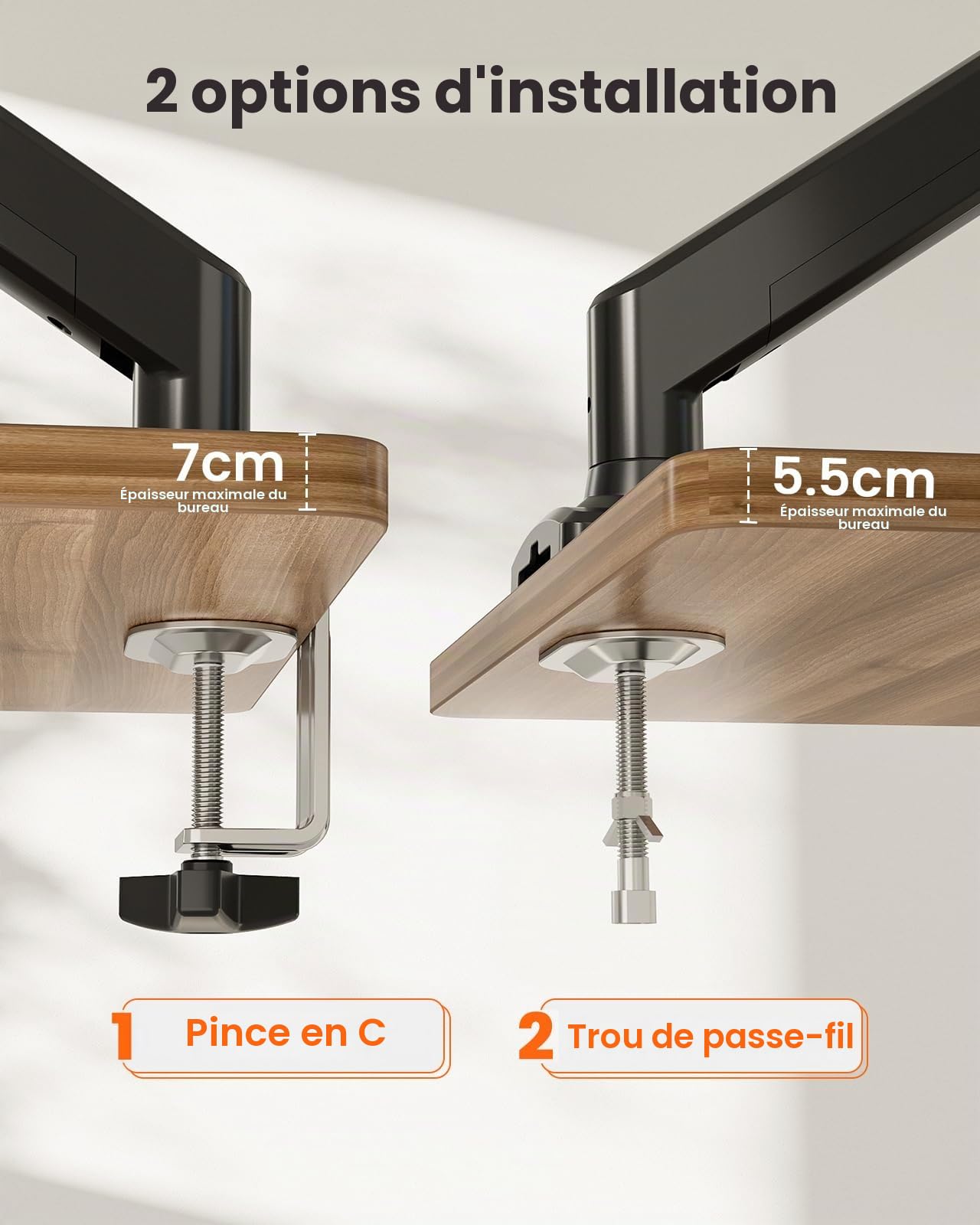 ErGear bras écran PC 13-34 pouces noir VESA 10 kg