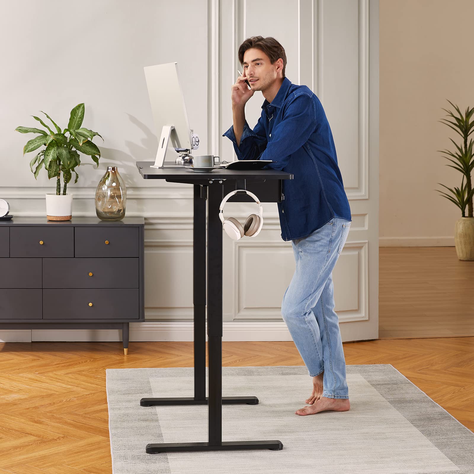 ErGear Electric Standing Desks cadre assis-debout blanc noir 118 cm