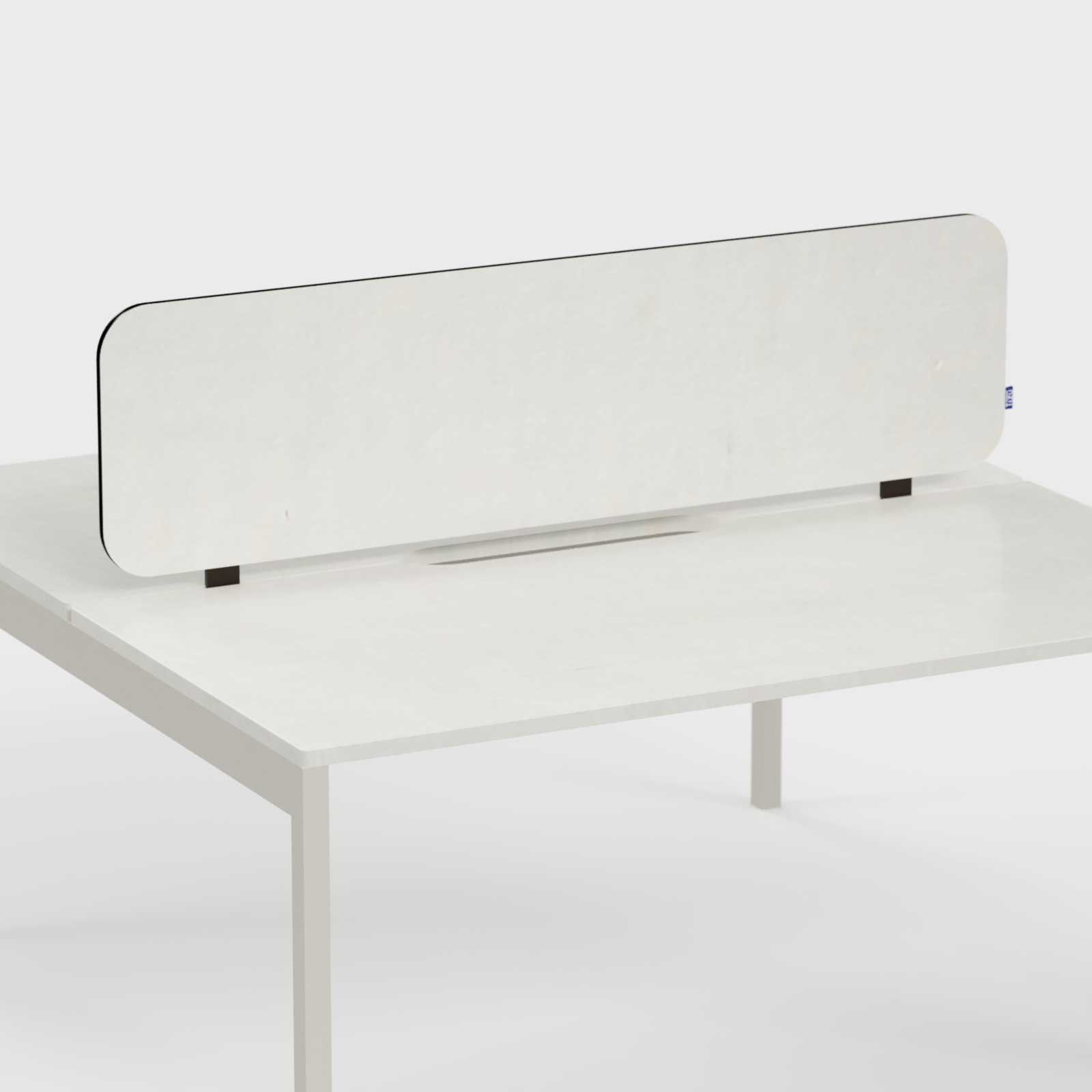 Tizu Bureau séparateur de bureau Blanc Jacquard 120 cm