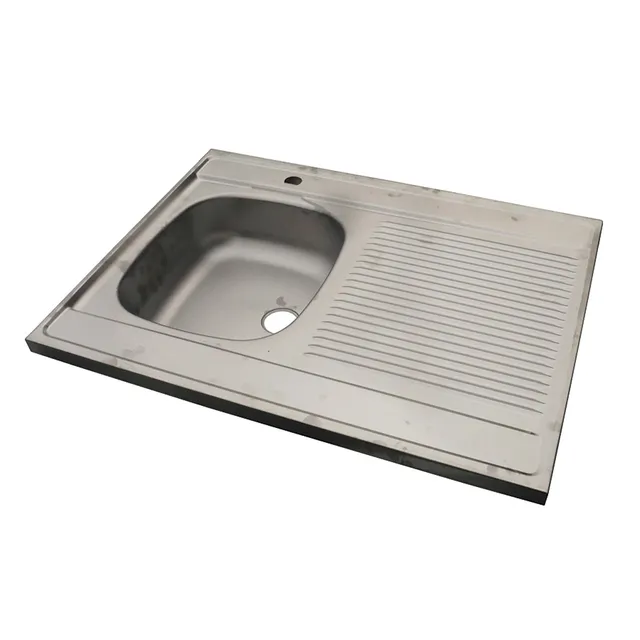 MOBIKA Réfectoire évier inox 80x60 1 cuve égouttoir