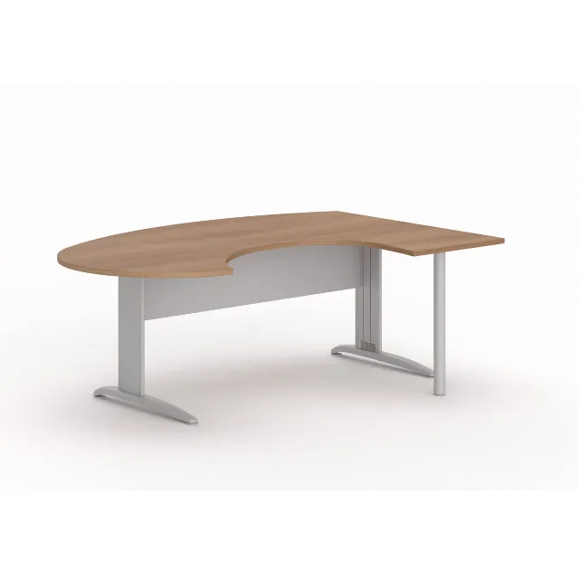 MOBIKA TONO arc 90° bureau compact retour droit pieds métal