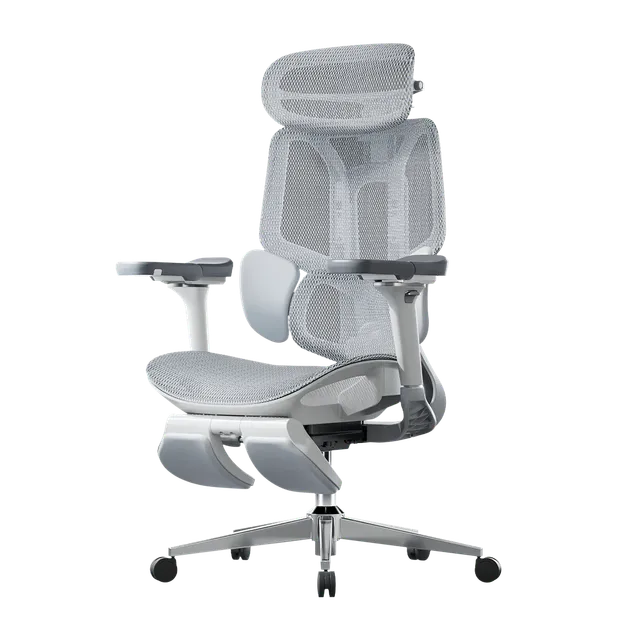 Hbada E3 Pro siège ergonomique mesh gris avec repose-pieds