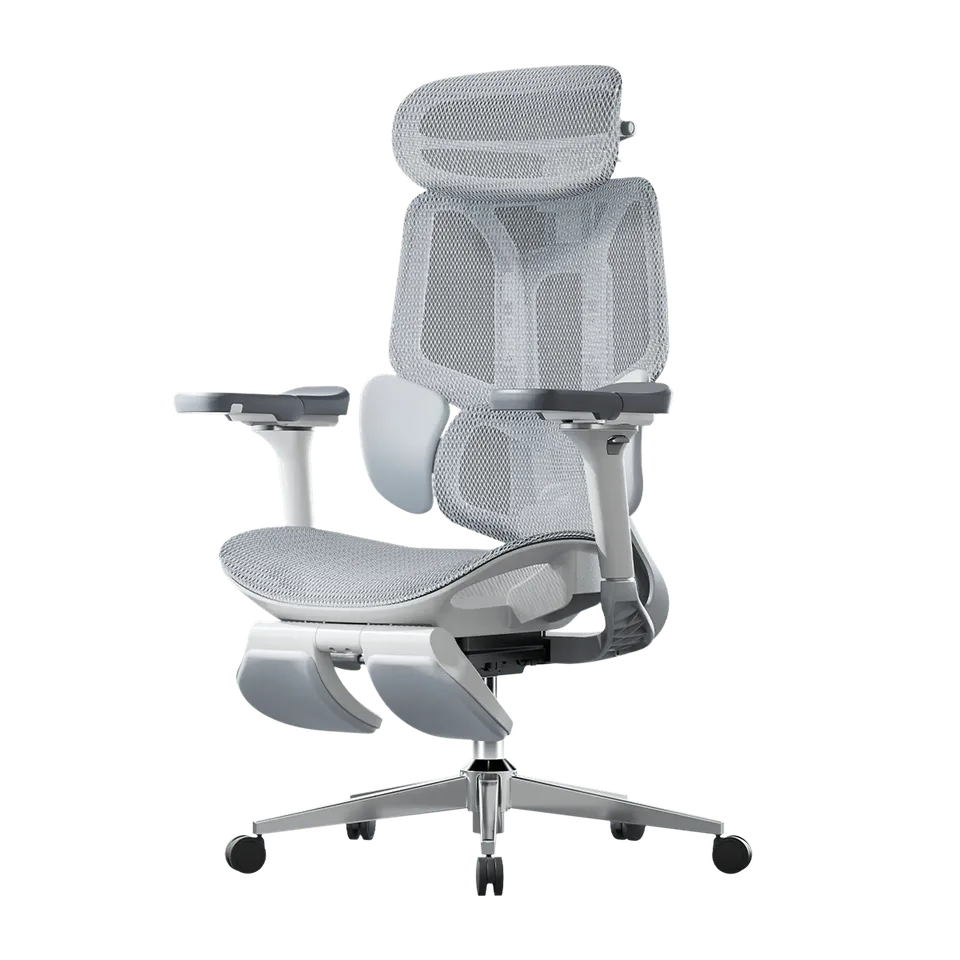 Hbada E3 Pro siège ergonomique mesh gris avec repose-pieds