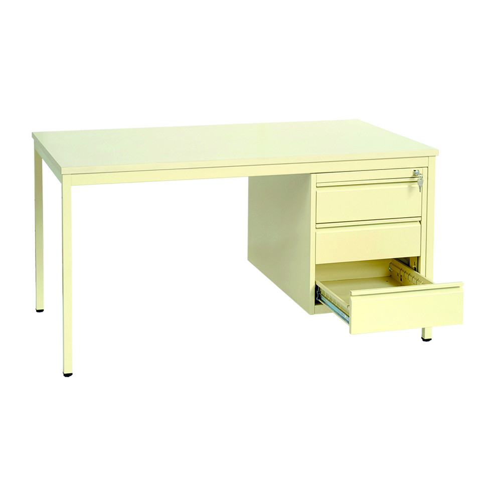 MOBIKA Bureau demi-ministre métal 3 tiroirs poste travail