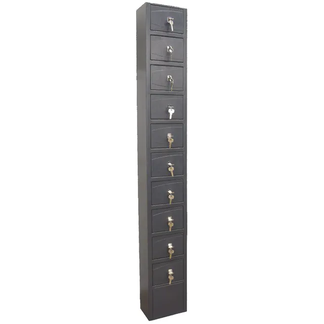 MOBIKA Industrie Coffre-fort colonne 10 cases bureau