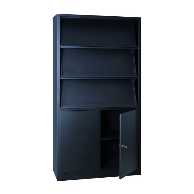 MOBIKA Bureau armoire présentoir magazines portes battantes