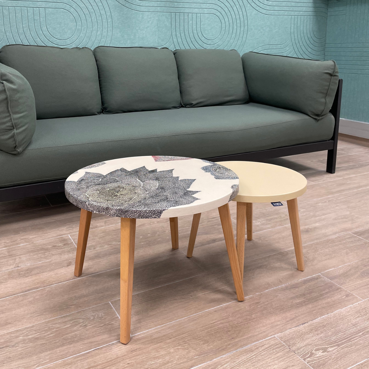 Tizu Confluence Rhône table basse ronde 60cm Camel