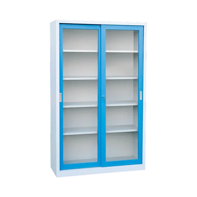 MOBIKA Bureau Armoire haute portes coulissantes vitrées
