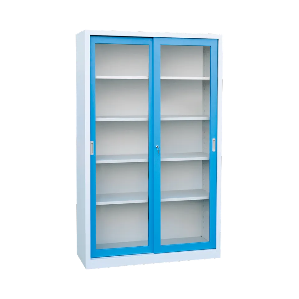 MOBIKA Bureau Armoire haute portes coulissantes vitrées