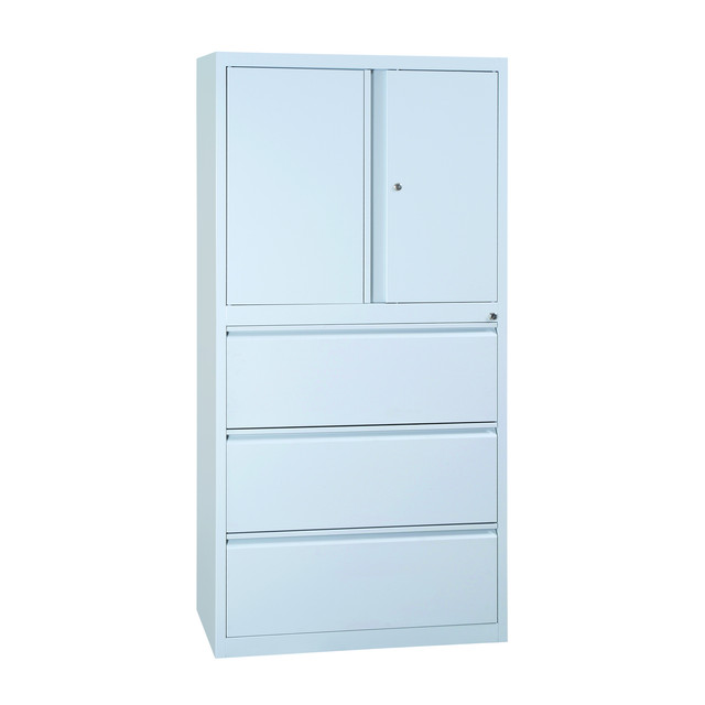 MOBIKA Bureau Armoire haute classement portes battantes tiroirs