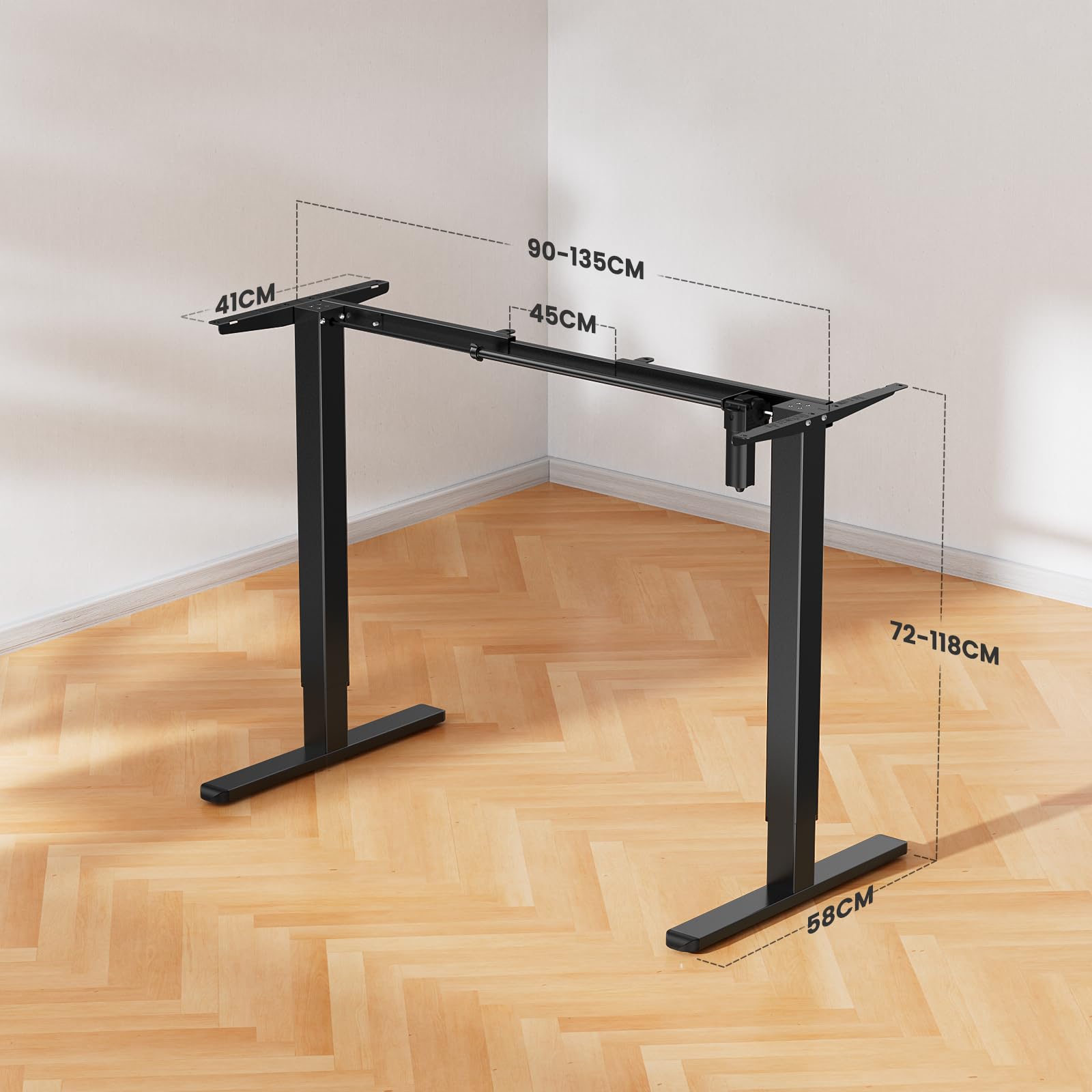 ErGear Electric Standing Desks cadre assis-debout blanc noir 118 cm