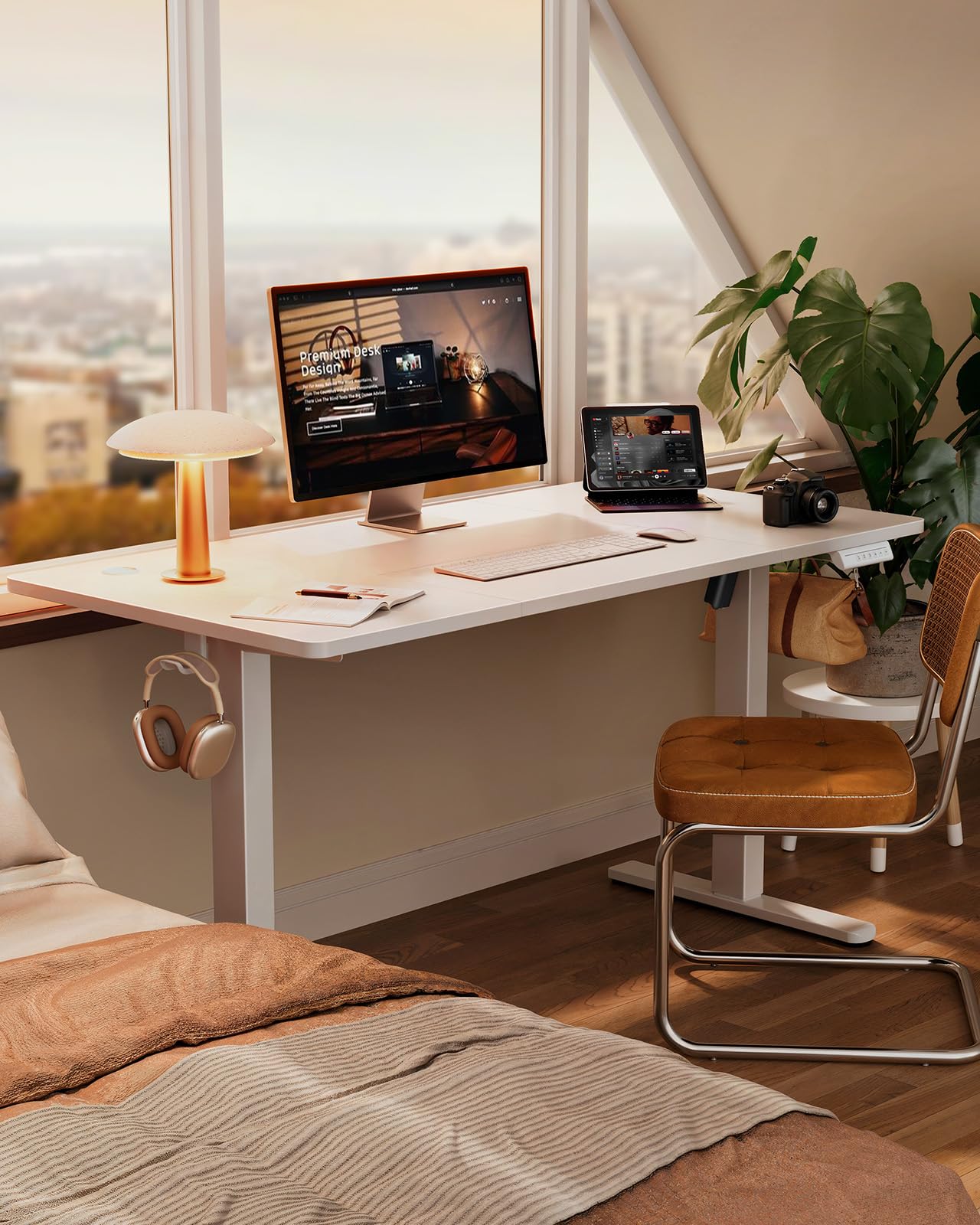 ErGear Electric Standing Desks bureau debout blanc 160x80 réglable