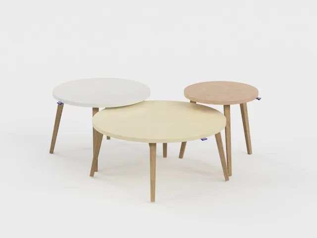 Tizu Confluence table basse Blanc Jacquard Ø45 cm