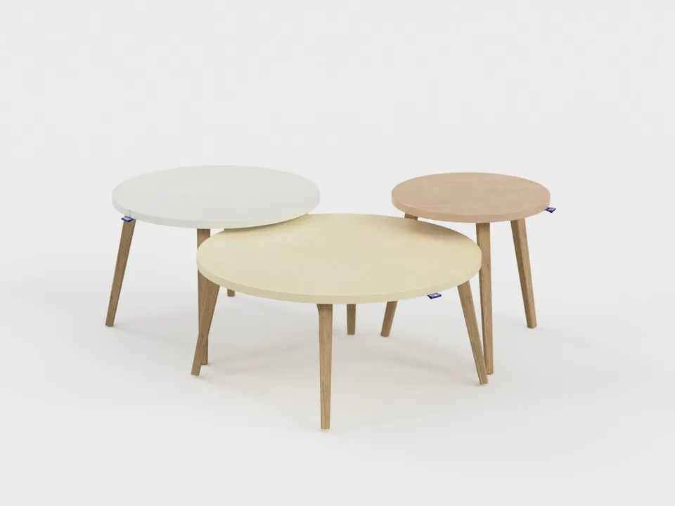 Tizu Confluence table basse Blanc Jacquard Ø45 cm
