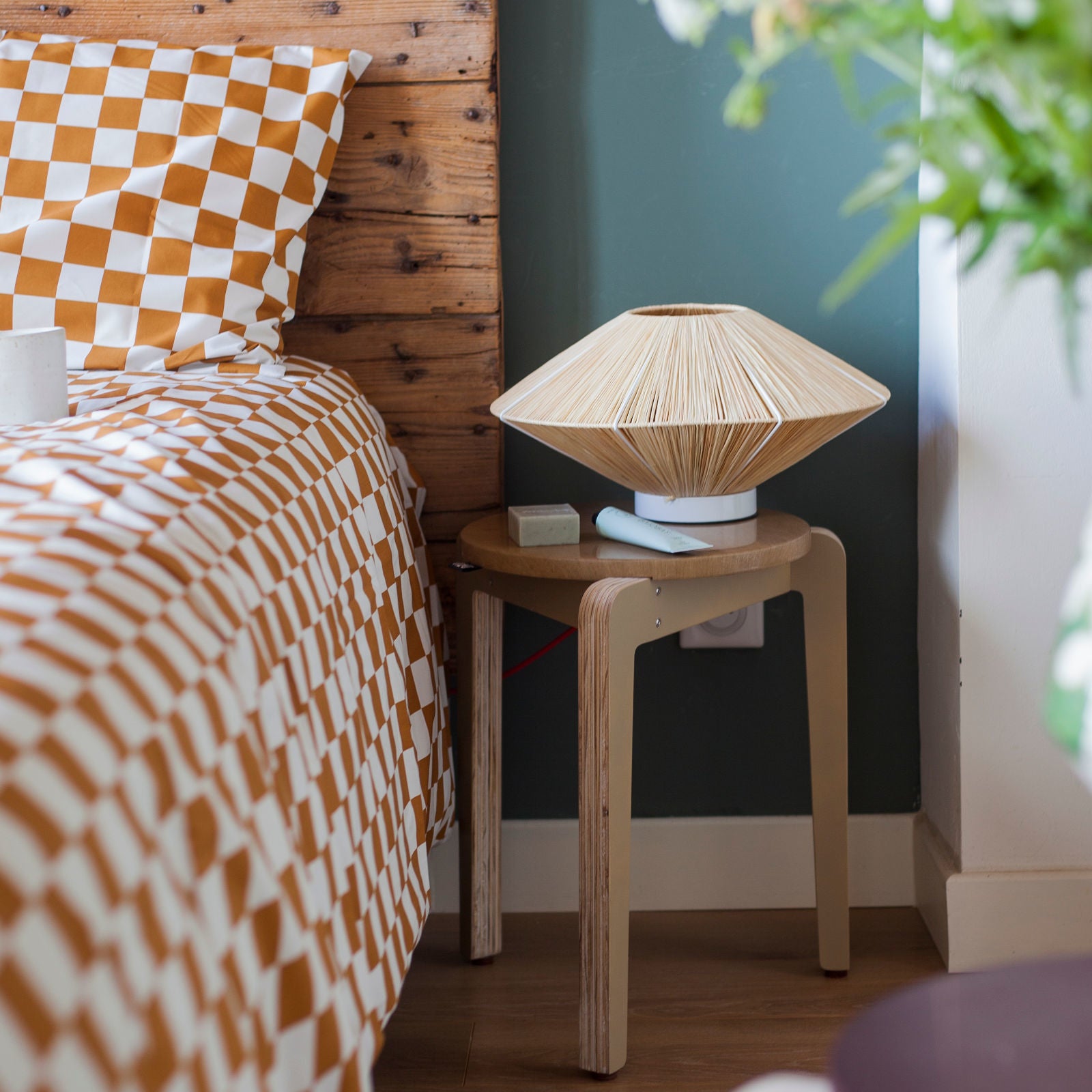 Tizu Valmy tabouret Blanc Jacquard design Emilie Girault