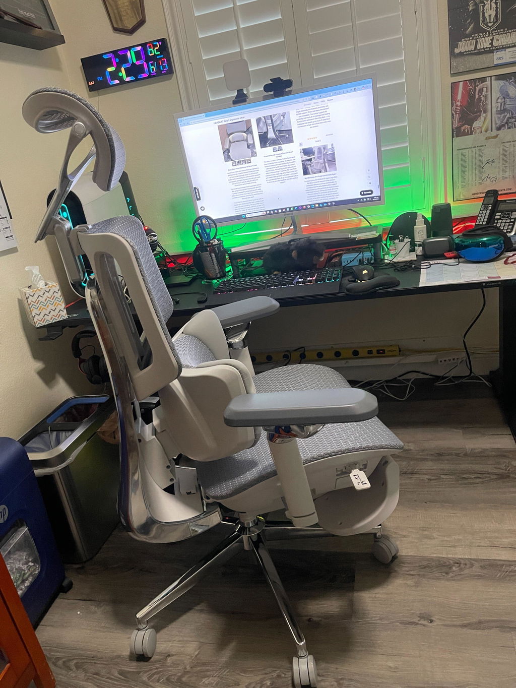 Hbada X7 Series X7 siège ergonomique gris massage chauffant