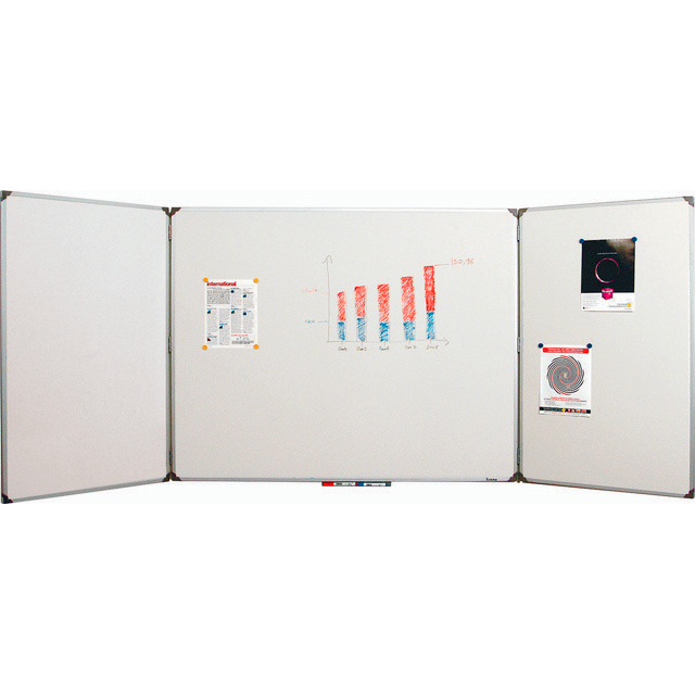 Mobika Bureau tableau magnétique triptyque blanc 120 cm