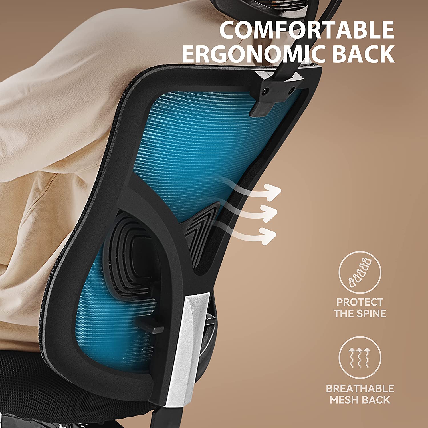 Noblewell Ergonomic Office Chair siège ergonomique noir maille