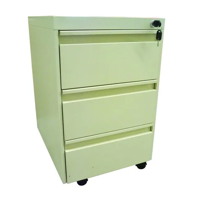 MOBIKA Bureau Caisson mobile 3 tiroirs métal