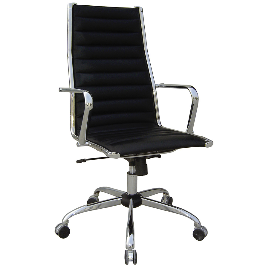 MOBIKA Bureau Fauteuil direction basculant dossier haut chromé