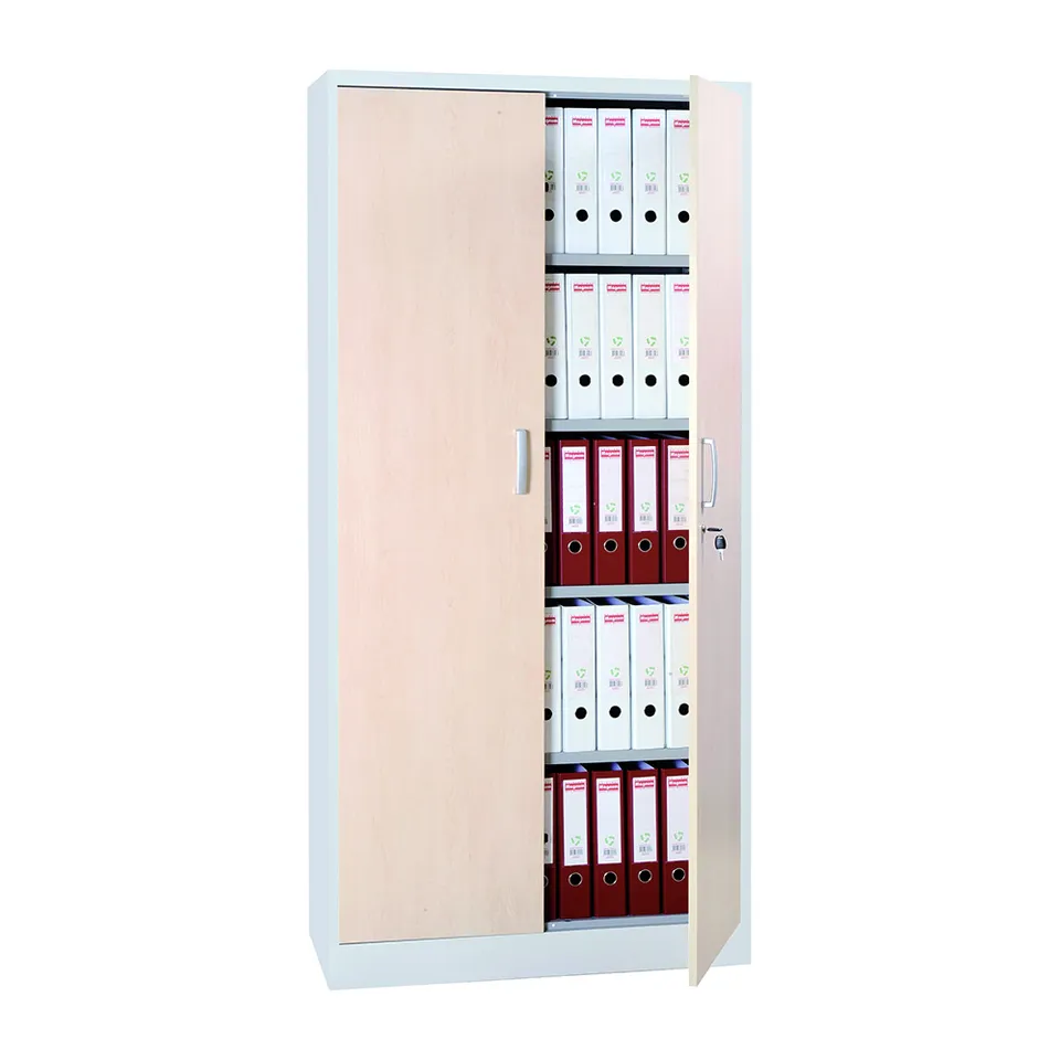 MOBIKA Bureau Armoire haute bois portes battantes
