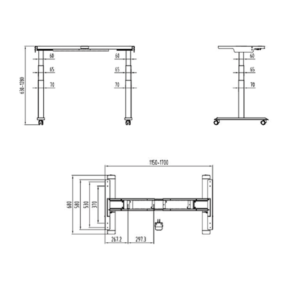 CUF Milano Doria Flip-Up bureau rabattable