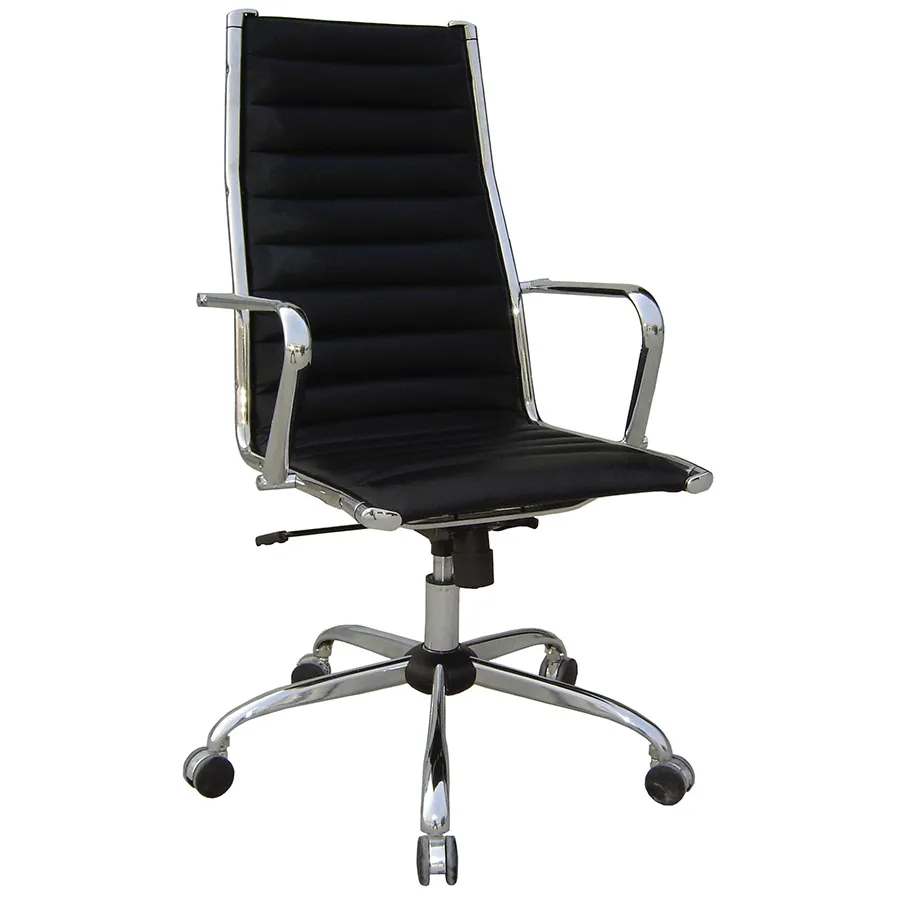 MOBIKA Bureau Fauteuil direction basculant dossier haut chromé