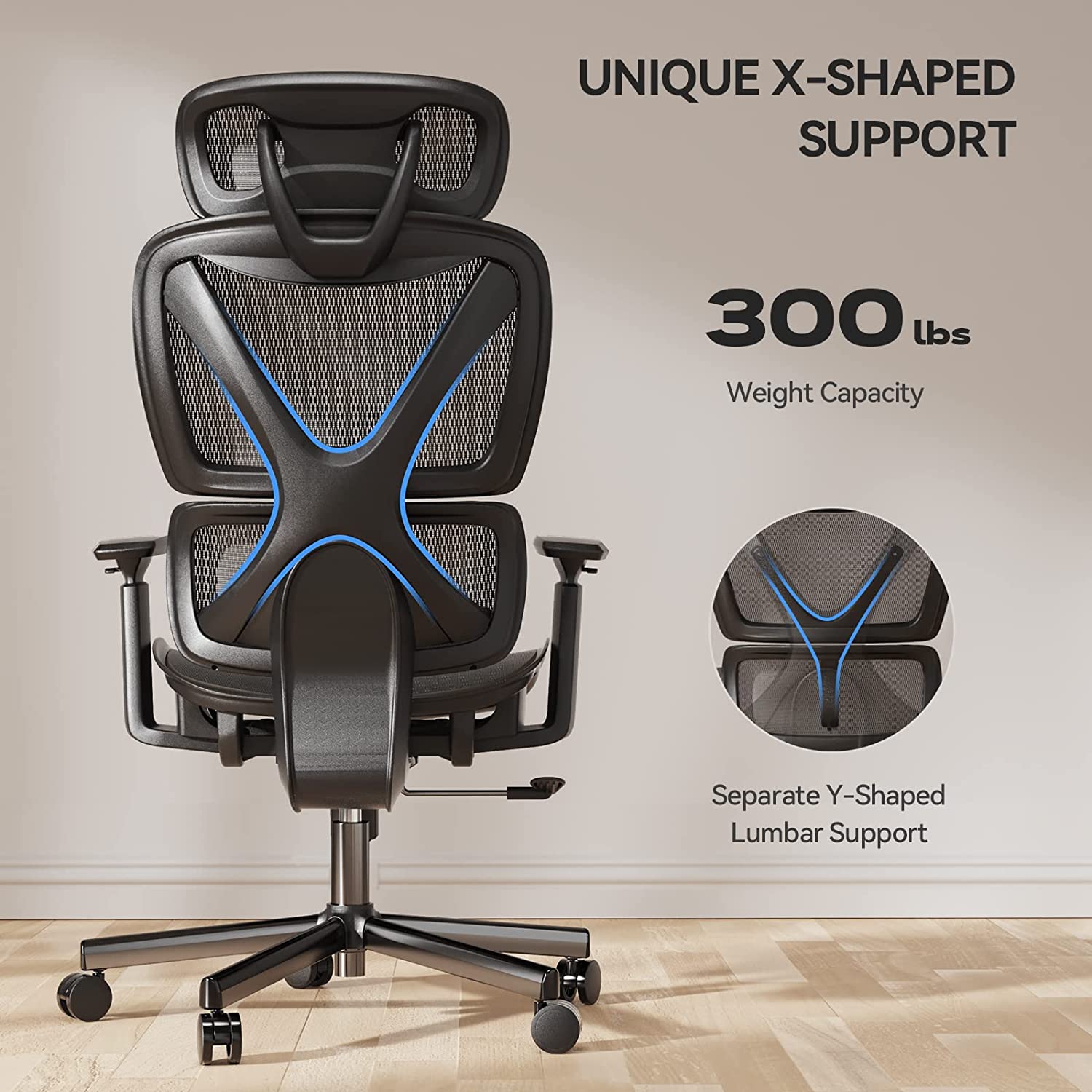 Noblewell Ergonomic Office Chair siège ergonomique mesh noir 130°