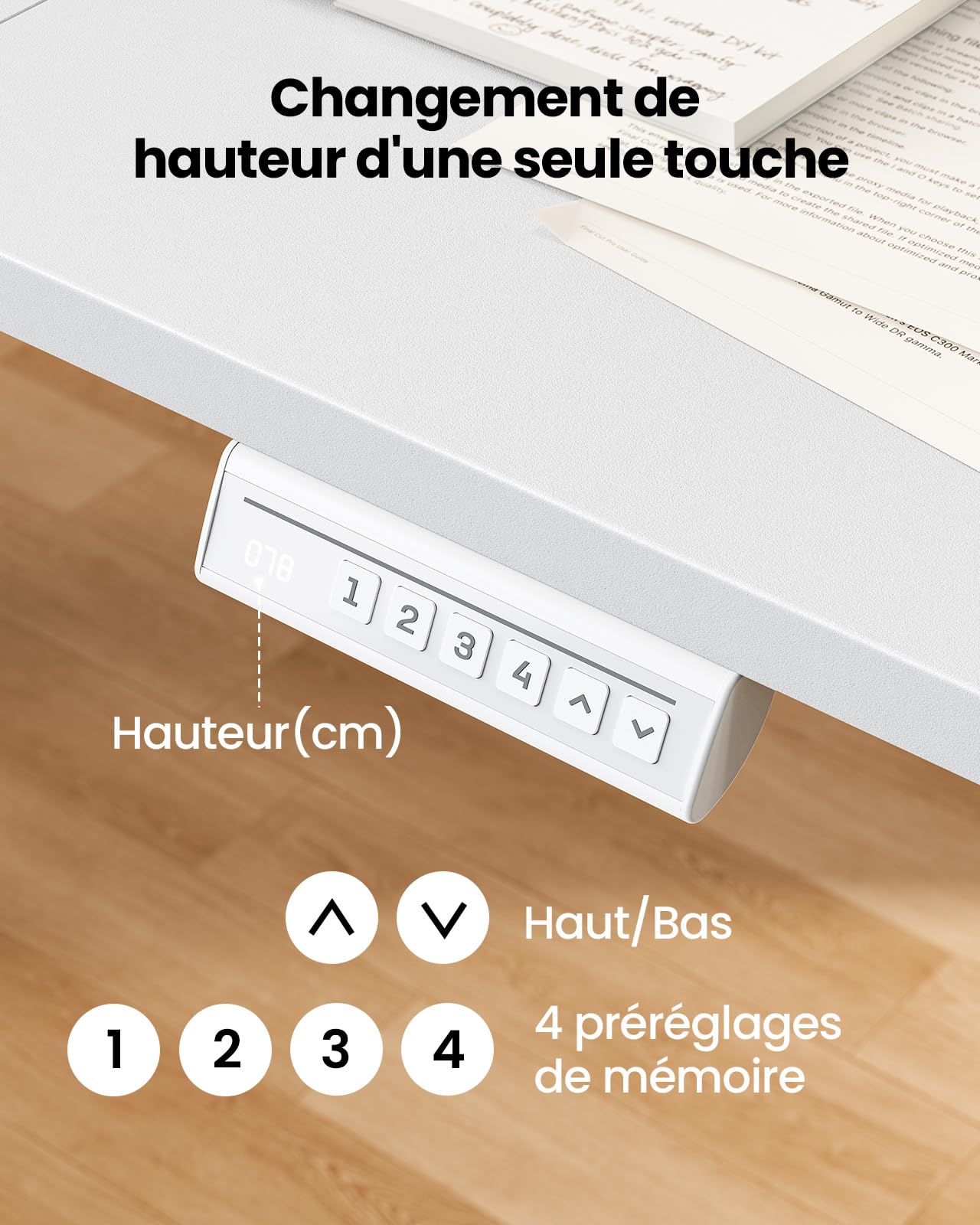 ErGear Electric Standing Desks bureau debout blanc 160x80 réglable