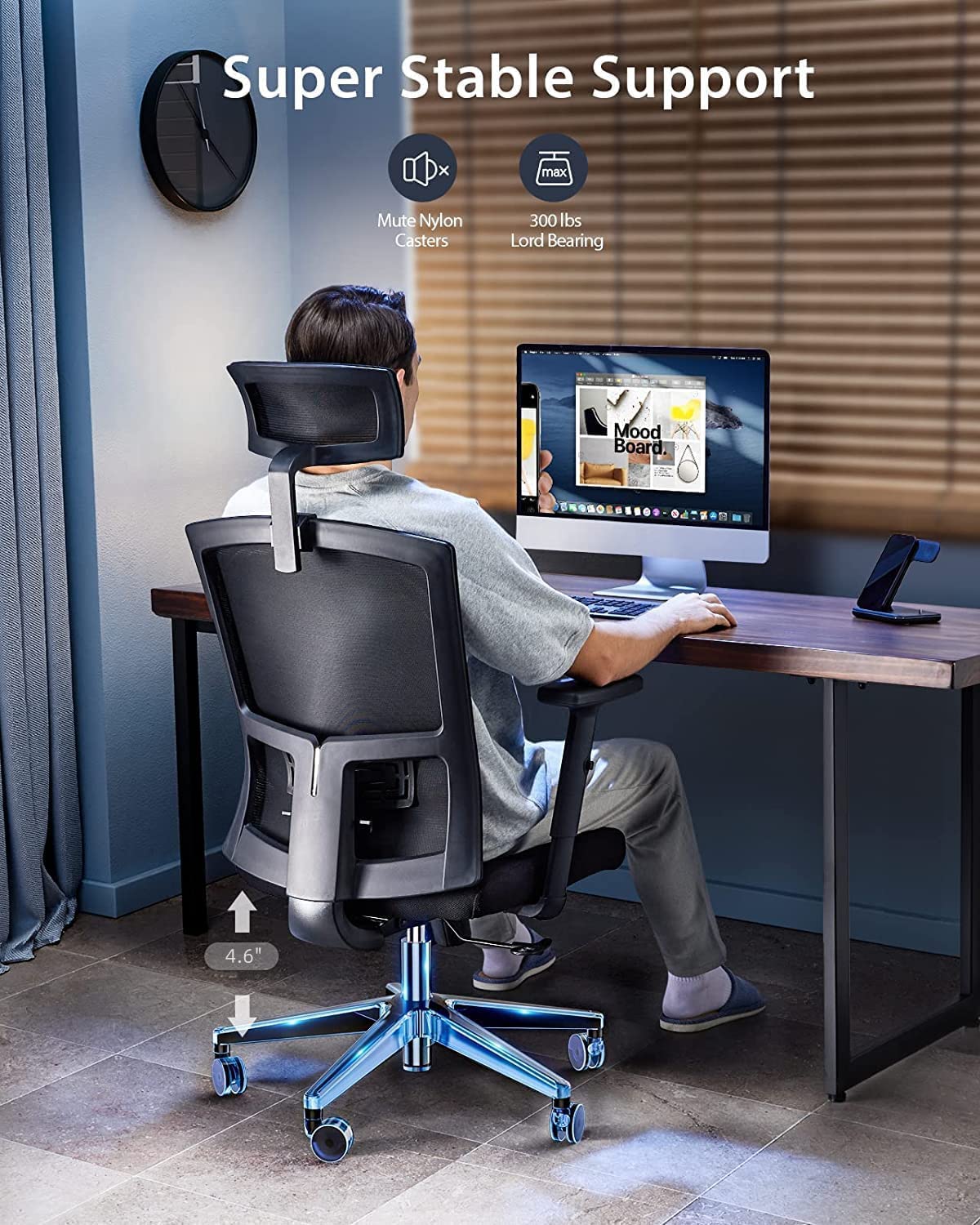 Noblewell Ergonomic Office Chair siège ergonomique large lombaire