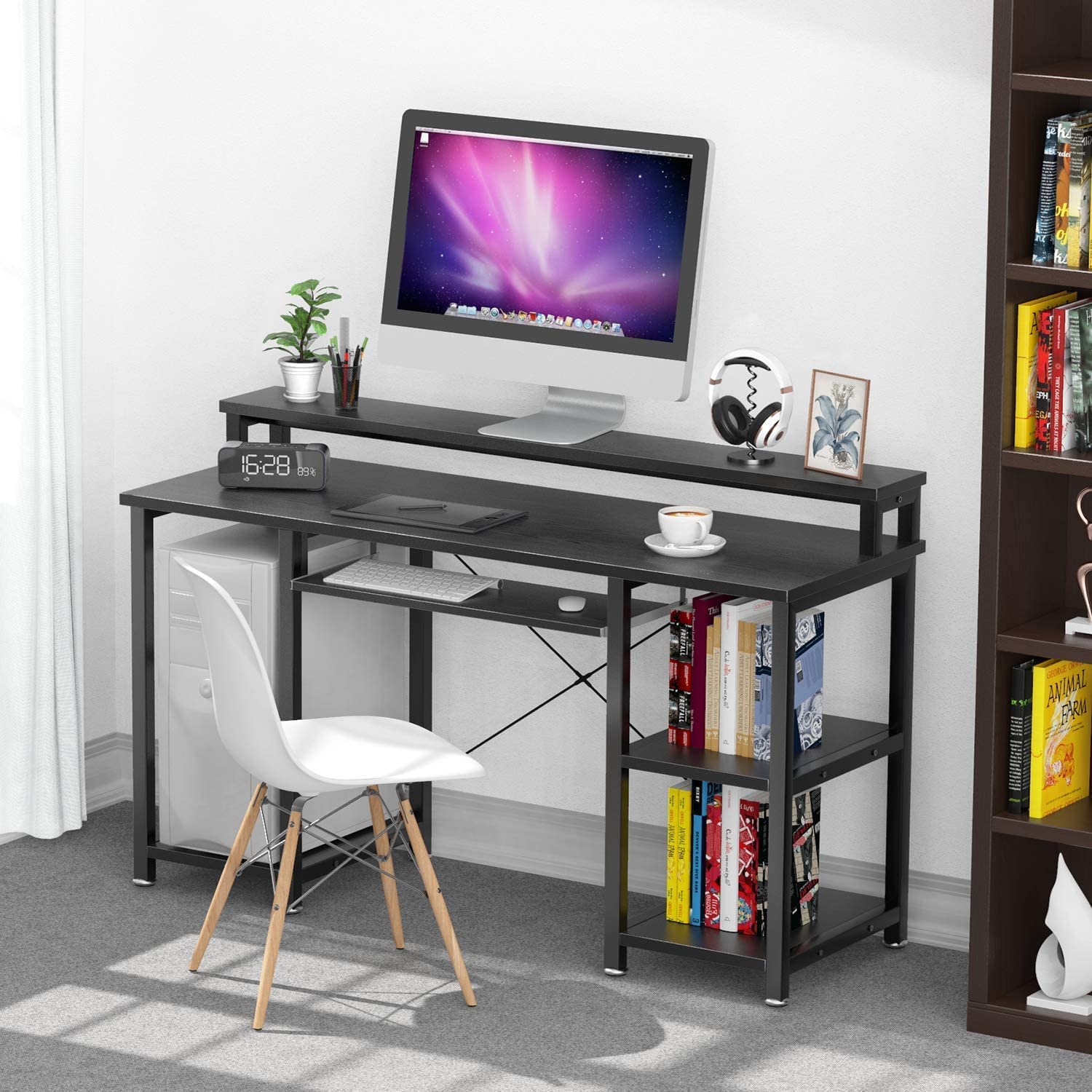 Noblewell COMPUTER DESK bureau informatique 47 pouces noir