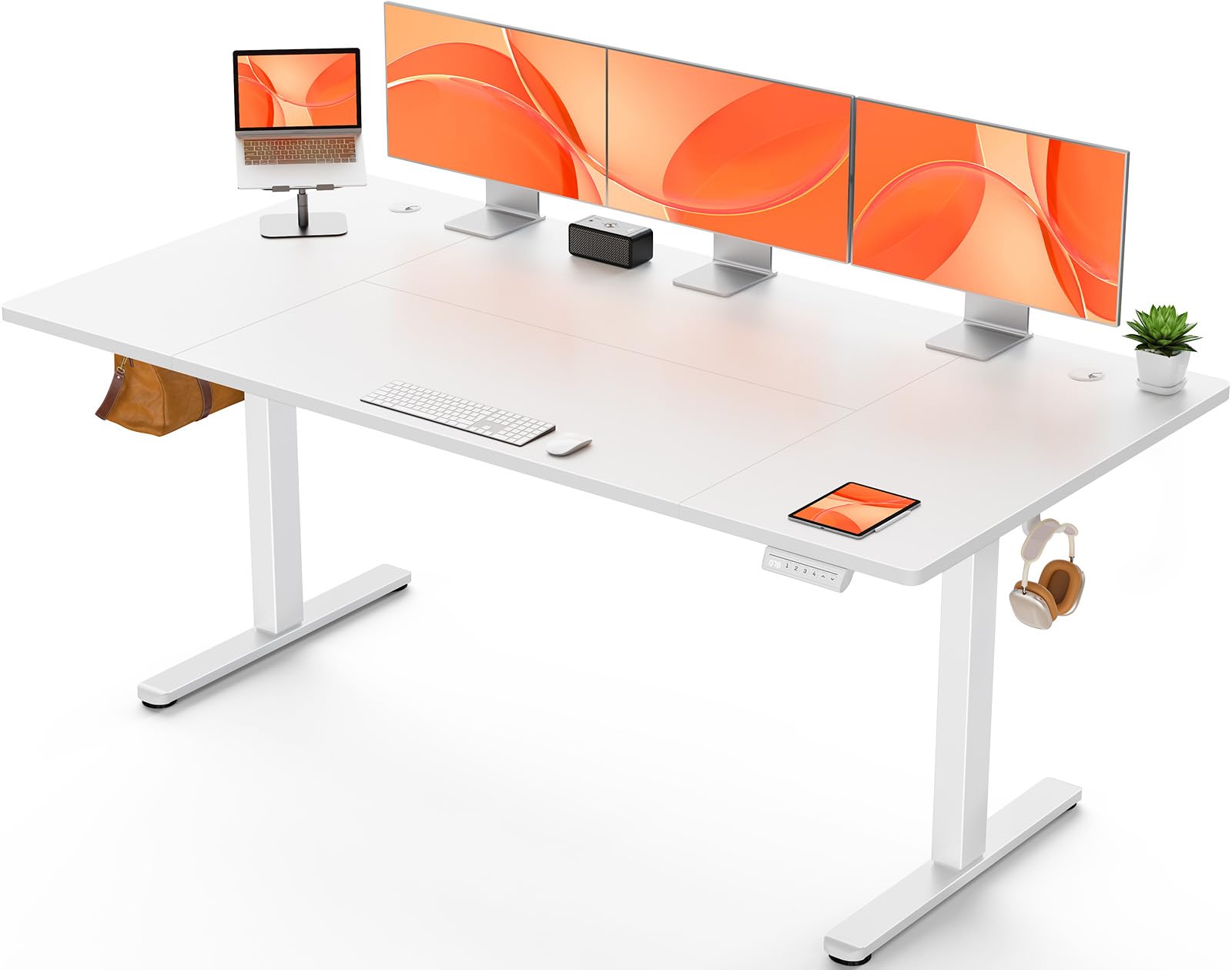 ErGear Electric Standing Desks bureau debout blanc 160x80 réglable