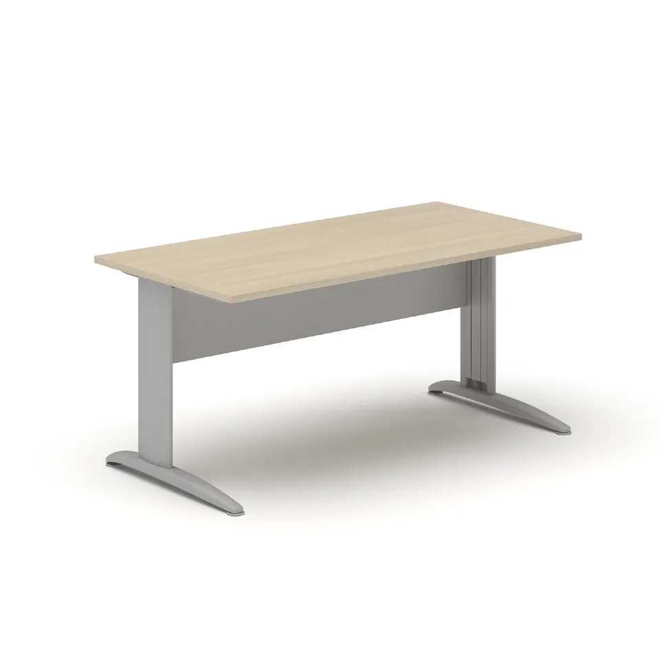 Mobika Bureau bois droit 160 cm Tono pieds métalliques