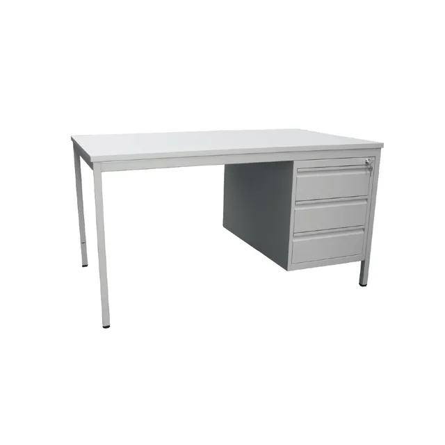 MOBIKA Bureau demi-ministre métal 3 tiroirs poste travail