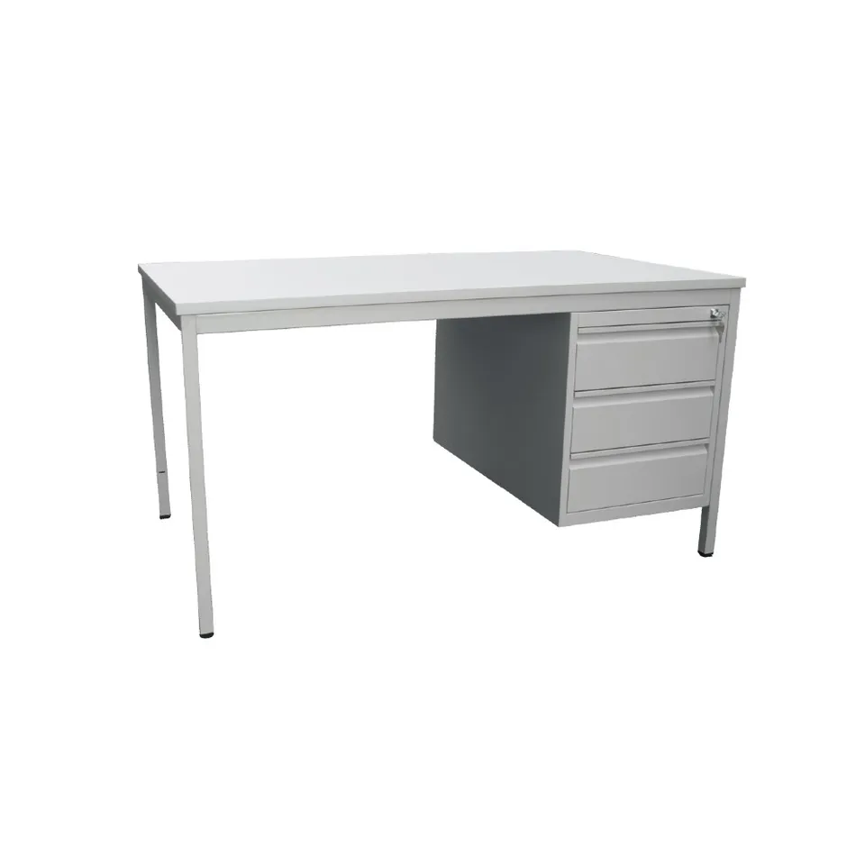 MOBIKA Bureau demi-ministre métal 3 tiroirs poste travail