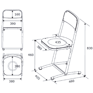MOBIKA Bureau Chaise scolaire T6 chaise fixe appui table