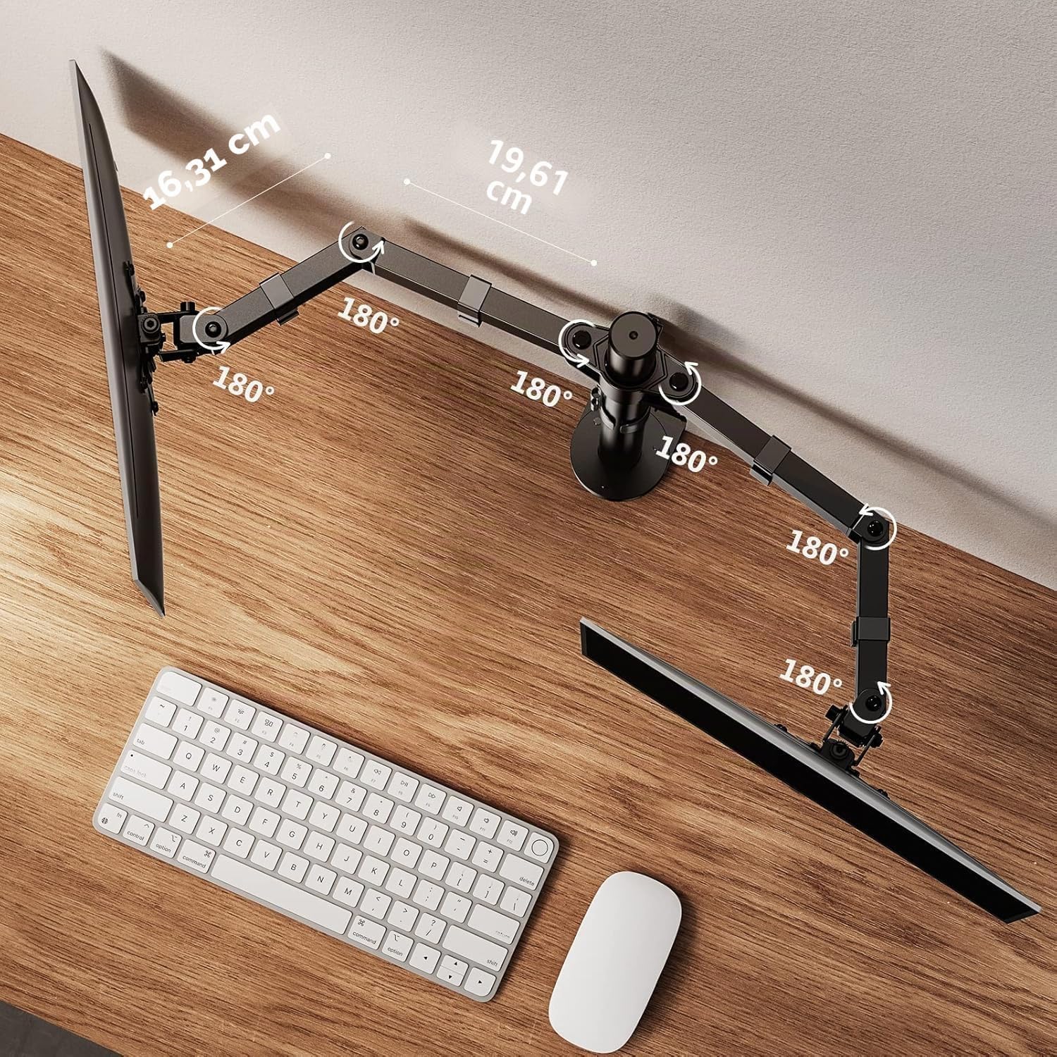 ErGear Monitor Mounts support écran PC noir 2x32 pouces