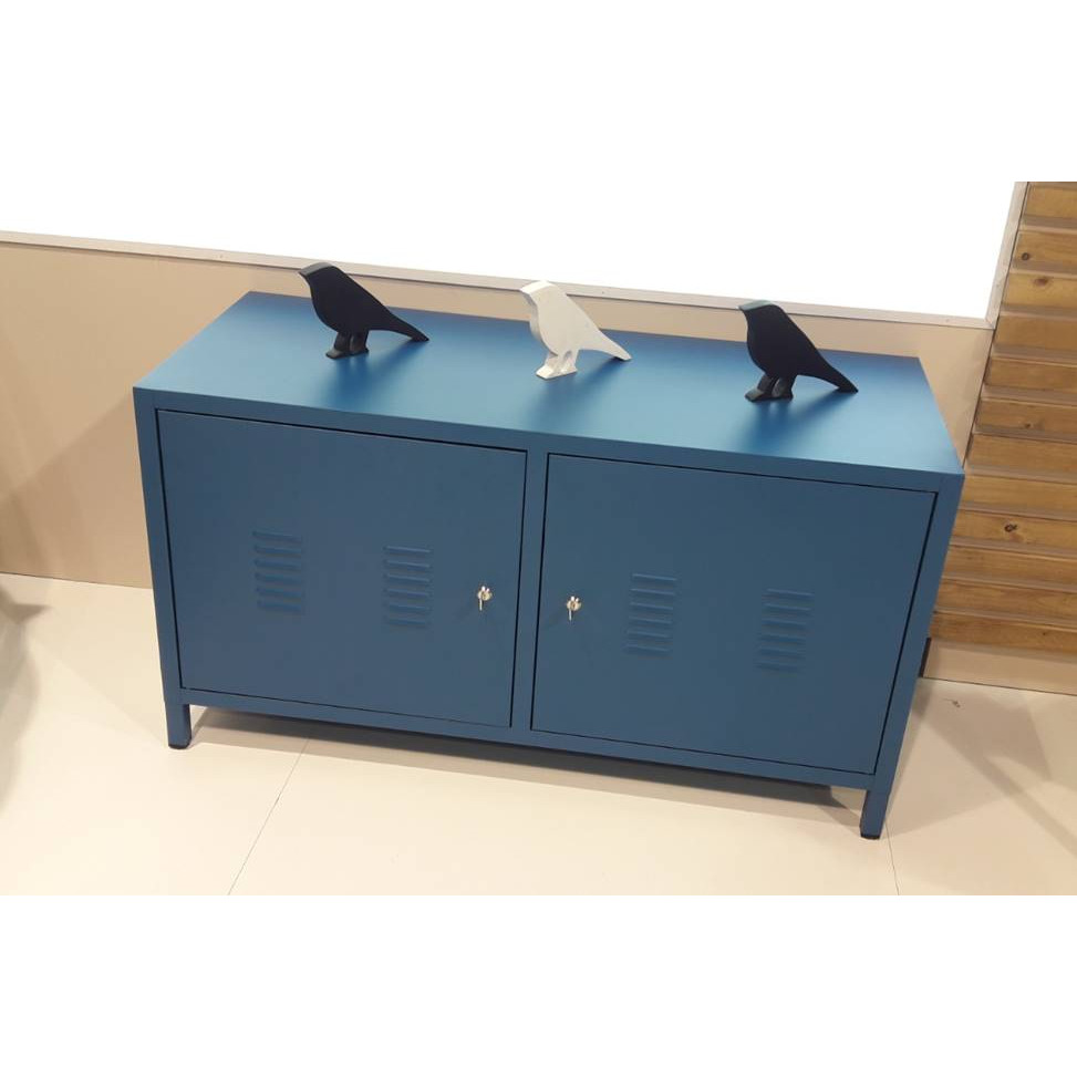Mobika Bureau Armoire basse 2 portes battantes métal
